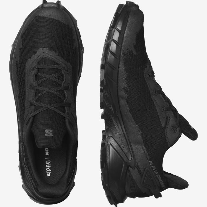 Salomon ALPHACROSS 4 GORE-TEX Muške Tenisice Za Trčanje Crne Crne Crne | T22kMfjP