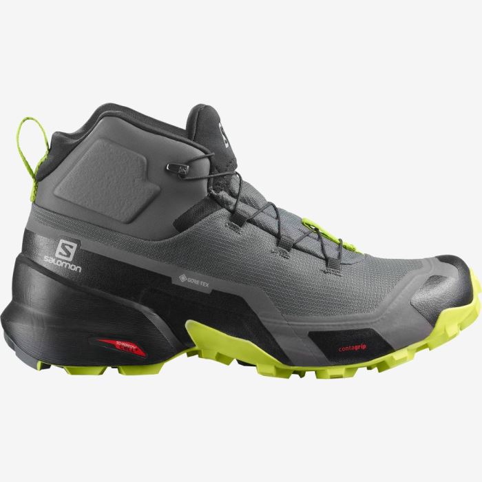 Salomon CROSS HIKE MID GORE-TEX Muške Cipele Za Planinarenje Crne Svijetlo Zelene | vnuPbway