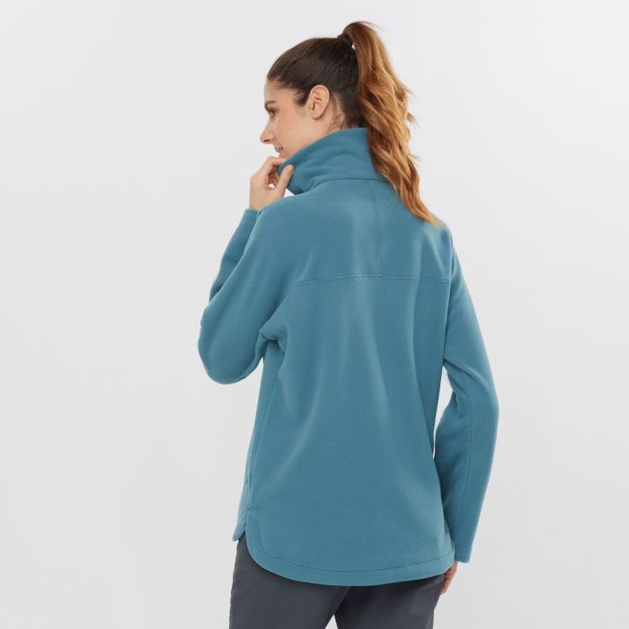 Salomon ESSENTIAL COSY FLEECE Ženske Midlayers Plave | rW5L2LCV