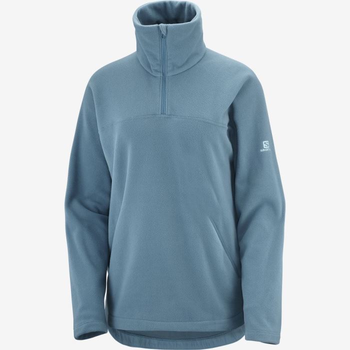 Salomon ESSENTIAL COSY FLEECE Ženske Midlayers Plave | rW5L2LCV