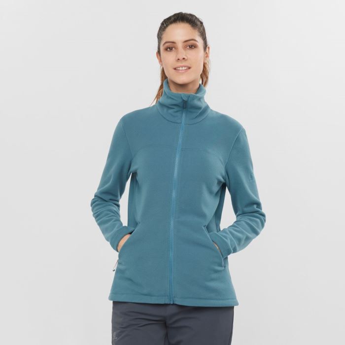 Salomon ESSENTIAL COSY FLEECE Ženske Midlayers Plave | vZPgogWI