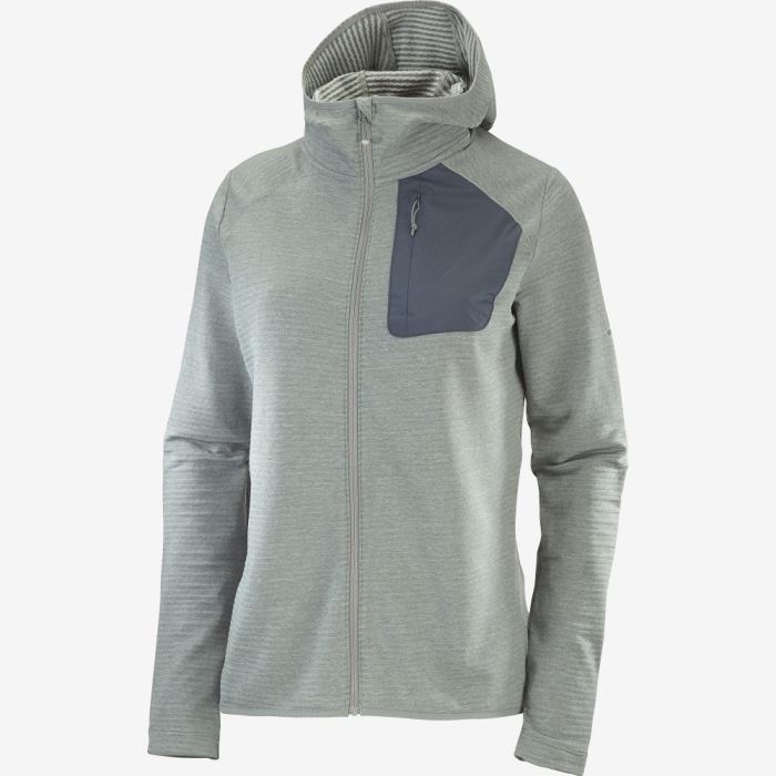 Salomon ESSENTIAL LIGHTWARM HOODED Ženske Midlayers Maslinasto Zelene | ArDNgHLE