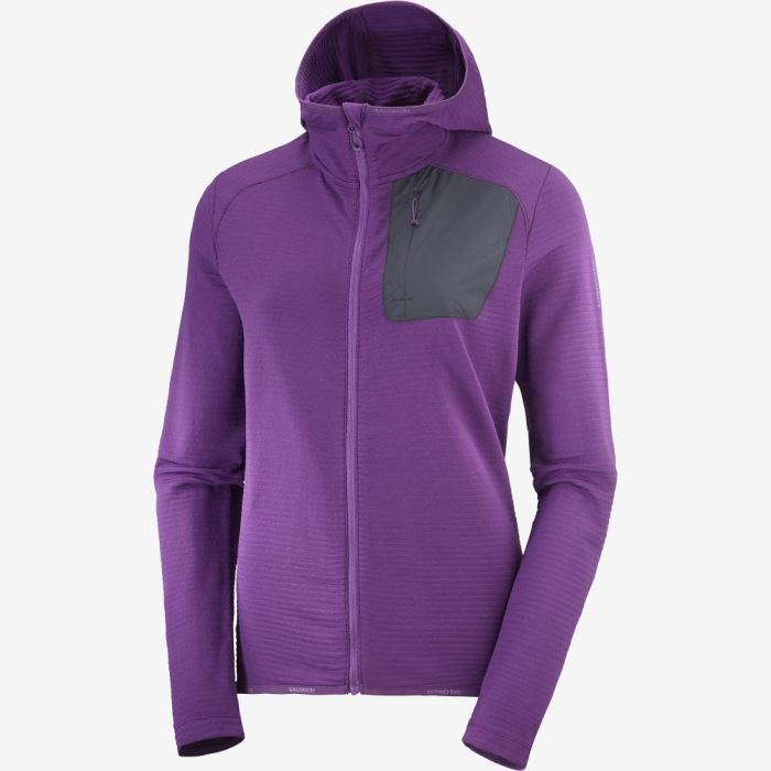 Salomon ESSENTIAL LIGHTWARM HOODED Ženske Midlayers Crown Jewel | C0L1D3FF