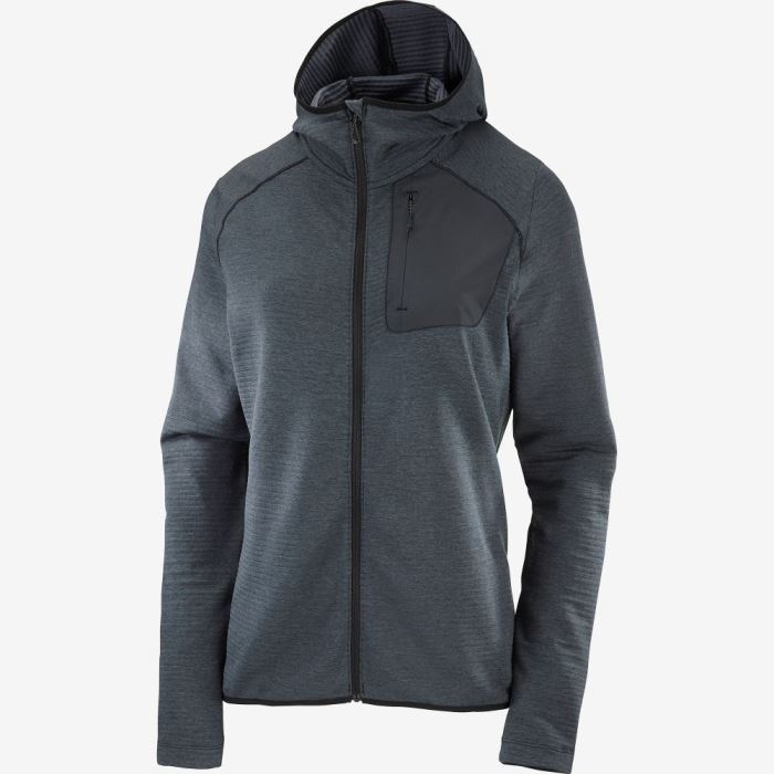 Salomon ESSENTIAL LIGHTWARM HOODED Ženske Midlayers Crne | MMdldICe