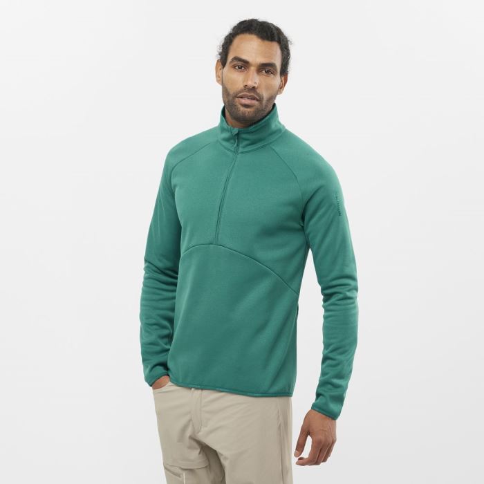 Salomon ESSENTIAL WARM HALF ZIP Muške Midlayers Pacific | izF5Dn4J