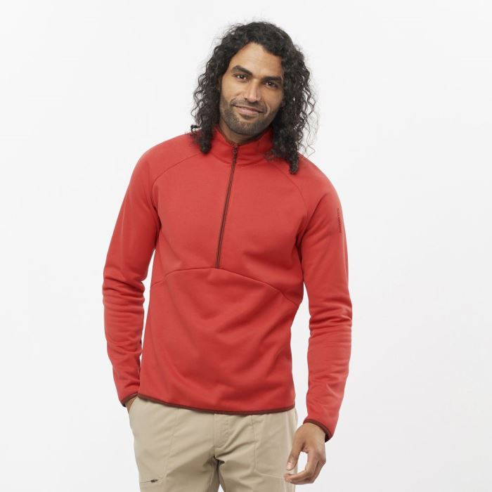 Salomon ESSENTIAL WARM HALF ZIP Muške Midlayers Samba | ofJGbxSf