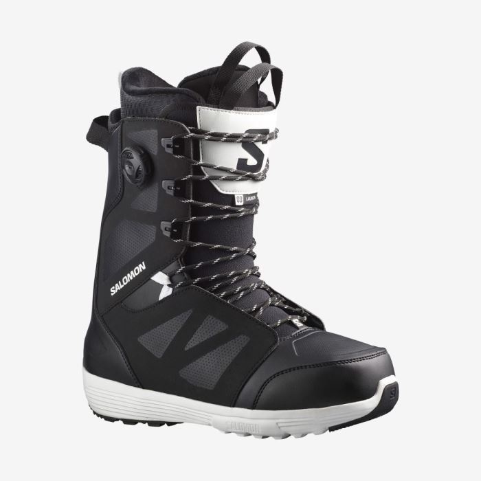 Salomon LAUNCH LACE SJ BOA Muške Čizme Za Snowboard Crne Crne Bijele | hKflwwzn