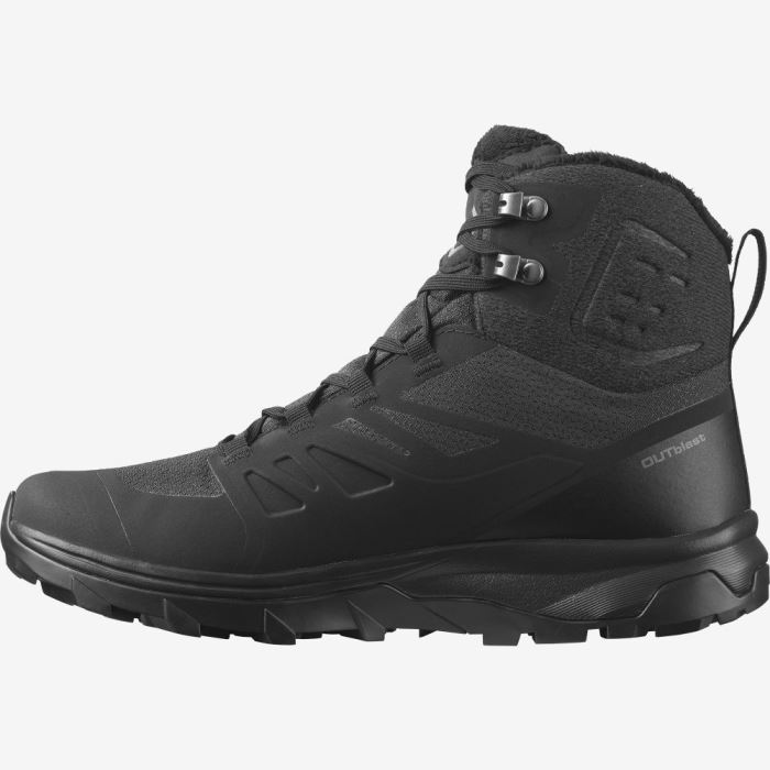 Salomon OUTBLAST THINSULATE™ CLIMASALOMON™ WATERPROOF Ženske Cipele Za Hodanje Crne Crne Crne | dmTfVB4N