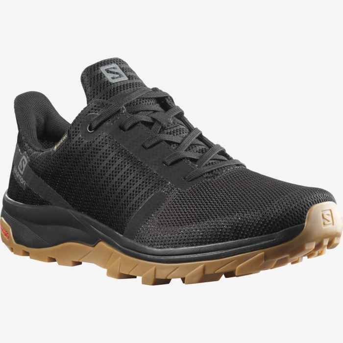 Salomon OUTBOUND PRISM GORE-TEX Ženske Cipele Za Planinarenje Crne Crne | aqu3e5ws