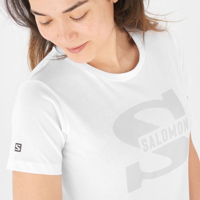 Salomon OUTLIFE BIG LOGO Ženske Majice Bijele | nvwi0uOx