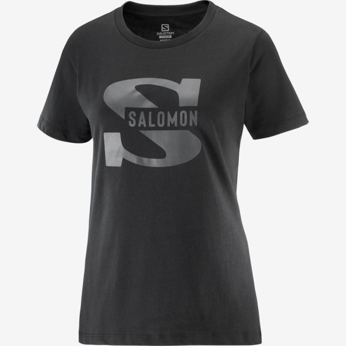 Salomon OUTLIFE BIG LOGO Ženske Majice Crne | MTAUJa8T