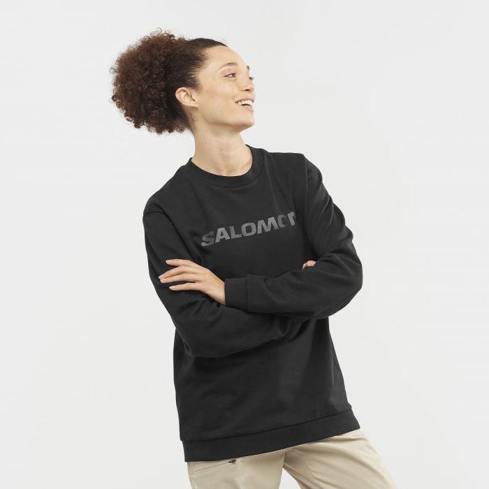 Salomon OUTLIFE LOGO WINTER Muške Midlayers Crne | 0YQU1aP6