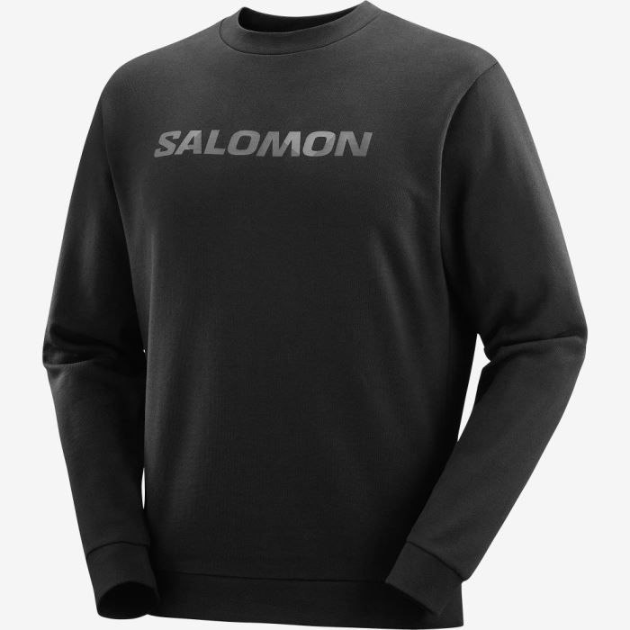 Salomon OUTLIFE LOGO WINTER Muške Midlayers Crne | 0YQU1aP6