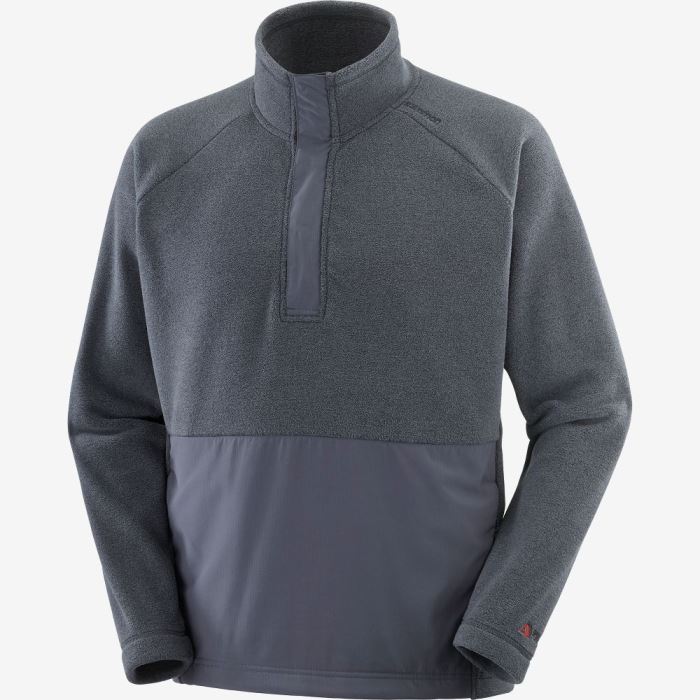 Salomon OUTLIFE POLARTEC HALF ZIP Muške Midlayers Ebony | FE74eMms