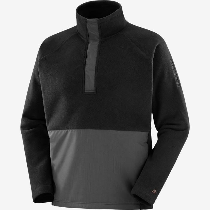 Salomon OUTLIFE POLARTEC HALF ZIP Muške Midlayers Crne | kPkLaBrb