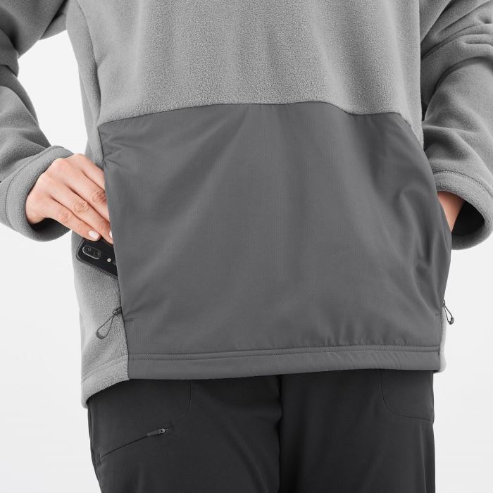 Salomon OUTLIFE POLARTEC HALF ZIP Muške Midlayers Sive | yykX2KJ4