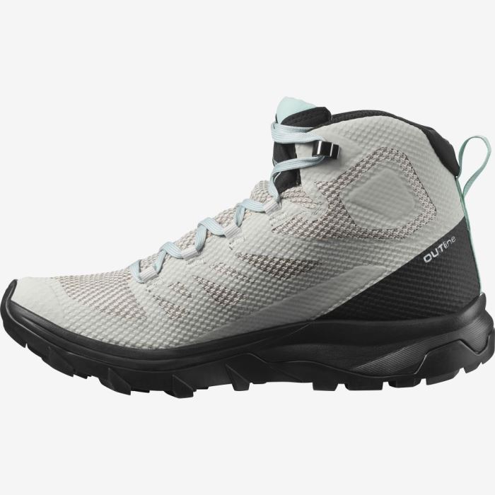 Salomon OUTLINE MID GORE-TEX Ženske Cipele Za Planinarenje Crne Tirkizne | 8t00eXUT