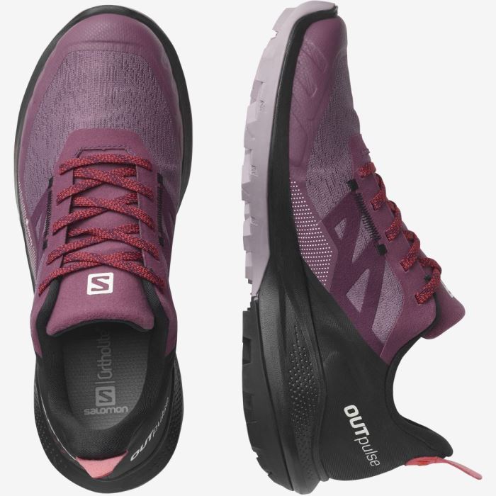 Salomon OUTPULSE GORE-TEX Ženske Cipele Za Planinarenje Crne Crvene | a39qI2iV