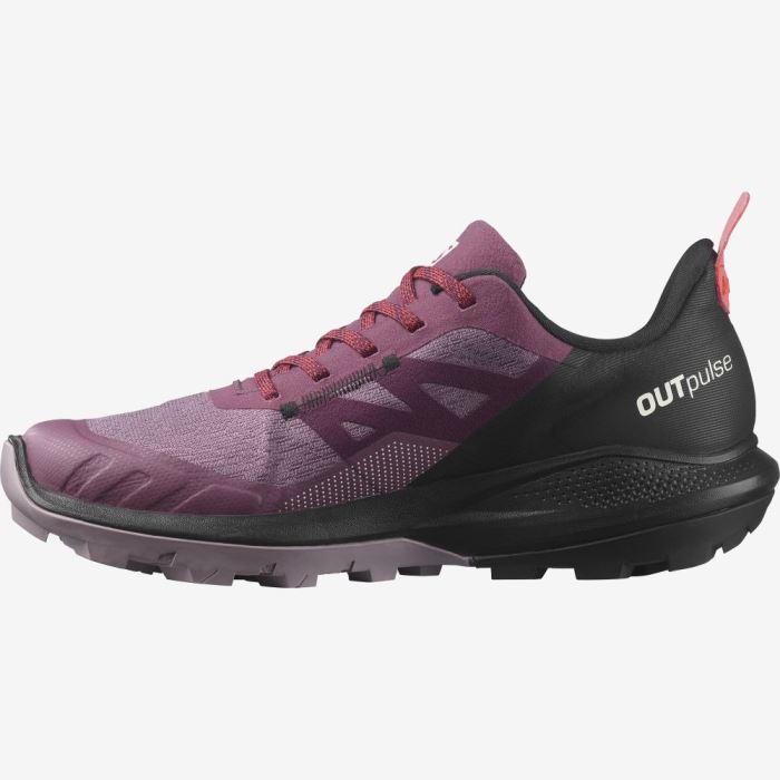 Salomon OUTPULSE GORE-TEX Ženske Cipele Za Planinarenje Crne Crvene | a39qI2iV