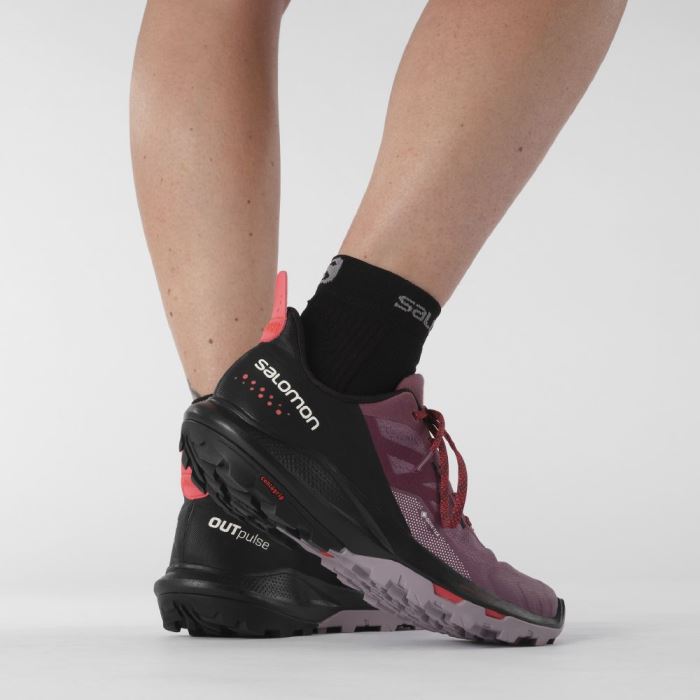 Salomon OUTPULSE GORE-TEX Ženske Cipele Za Planinarenje Crne Crvene | a39qI2iV