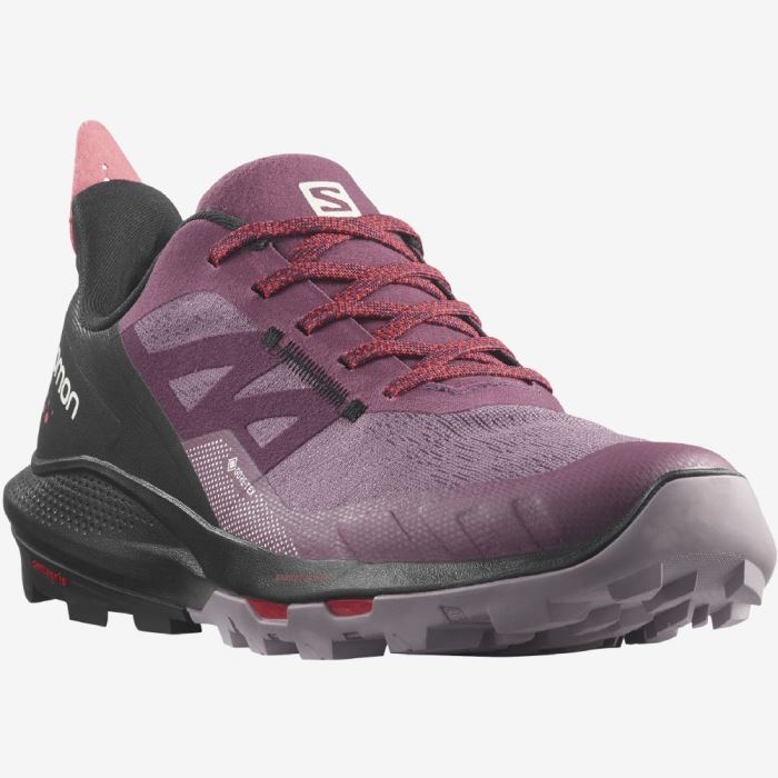 Salomon OUTPULSE GORE-TEX Ženske Cipele Za Planinarenje Crne Crvene | a39qI2iV