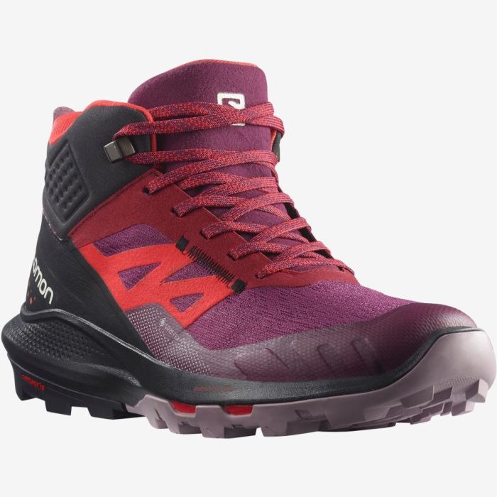 Salomon OUTPULSE MID GORE-TEX Ženske Cipele Za Planinarenje Ljubičaste Crvene | xfQGfq6h