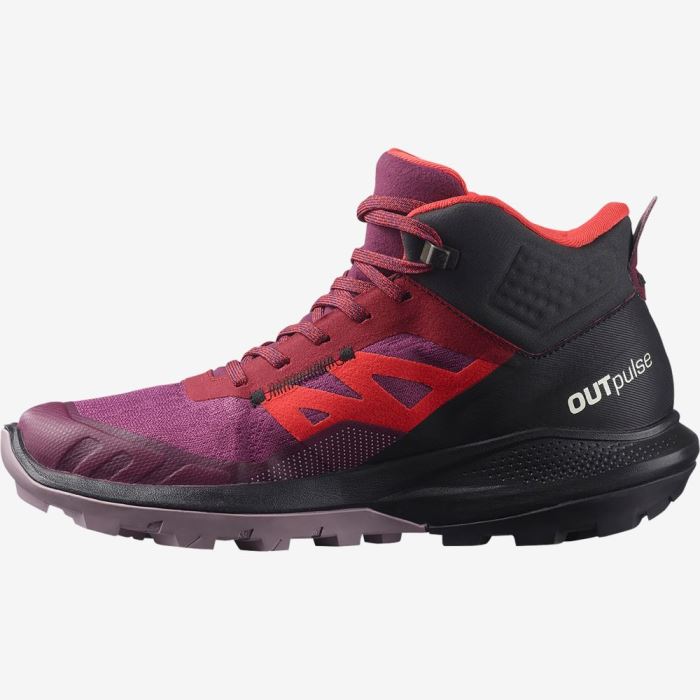 Salomon OUTPULSE MID GORE-TEX Ženske Cipele Za Planinarenje Ljubičaste Crvene | xfQGfq6h