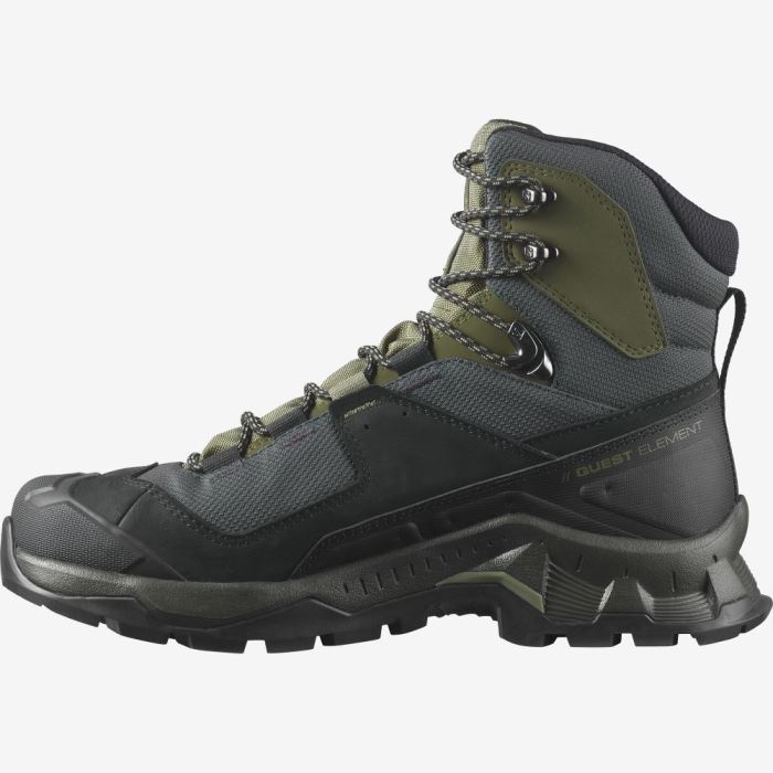 Salomon QUEST ELEMENT GORE-TEX Muške Cipele Za Planinarenje Crne Tamno Zelene Maslinasto Zelene | NPCCLx22