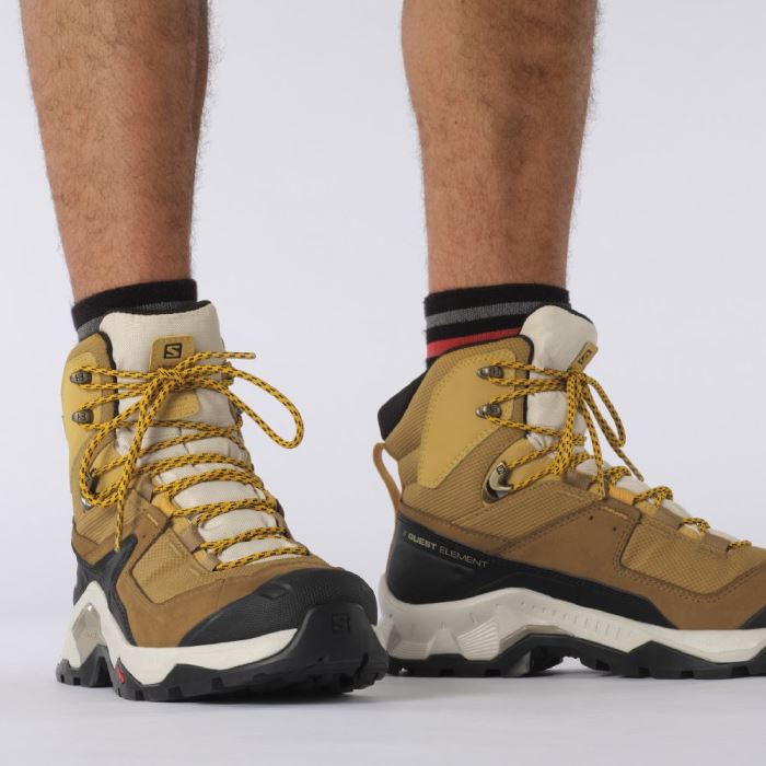 Salomon QUEST ELEMENT GORE-TEX Muške Cipele Za Planinarenje Cumin / Bleached Sand / Saffron | lBokcEpY