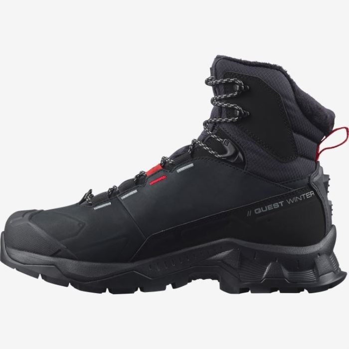 Salomon QUEST WINTER THINSULATE™ CLIMASALOMON™ WATERPROOF Muške Cipele Za Hodanje Crne | MlZBzyXl