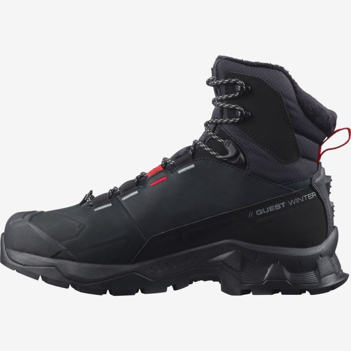 Salomon QUEST WINTER THINSULATE™ CLIMASALOMON™ WATERPROOF Ženske Cipele Za Hodanje Crne | o0yg6fOv