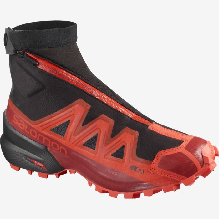 Salomon SNOWSPIKE CLIMASALOMON™ WATERPROOF Muške Tenisice Za Trčanje Crne Crvene Crvene | RxUseQ9M