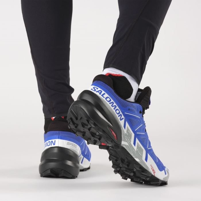 Salomon SPEEDCROSS 6 GORE-TEX Muške Tenisice Za Trčanje Plave Crne Bijele | MJ9FdG1i