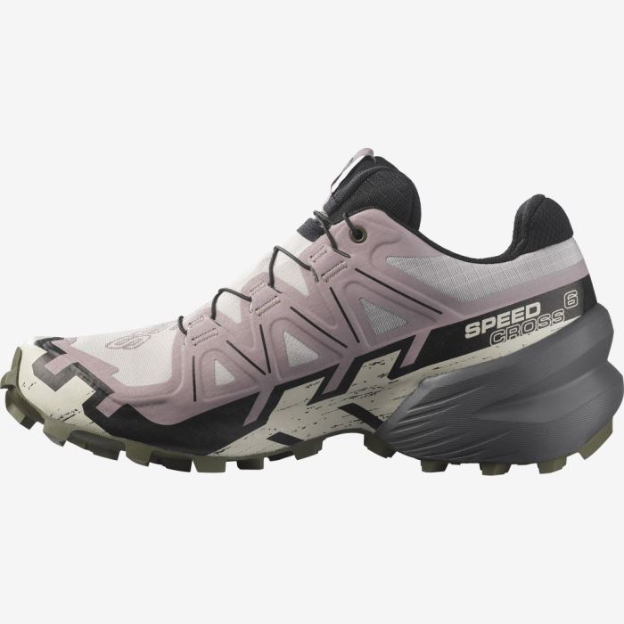 Salomon SPEEDCROSS 6 GORE-TEX Ženske Tenisice Za Trčanje Sive Roze Crne Maslinasto Zelene | FYPGtEG5