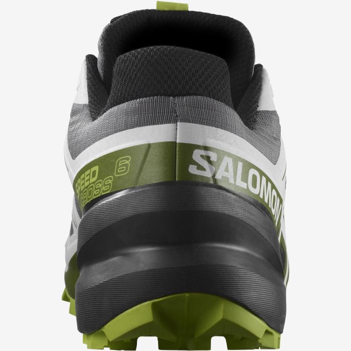 Salomon SPEEDCROSS 6 Muške Tenisice Za Trčanje Crne Bijele Svijetlo Zelene | RVdx3WYi