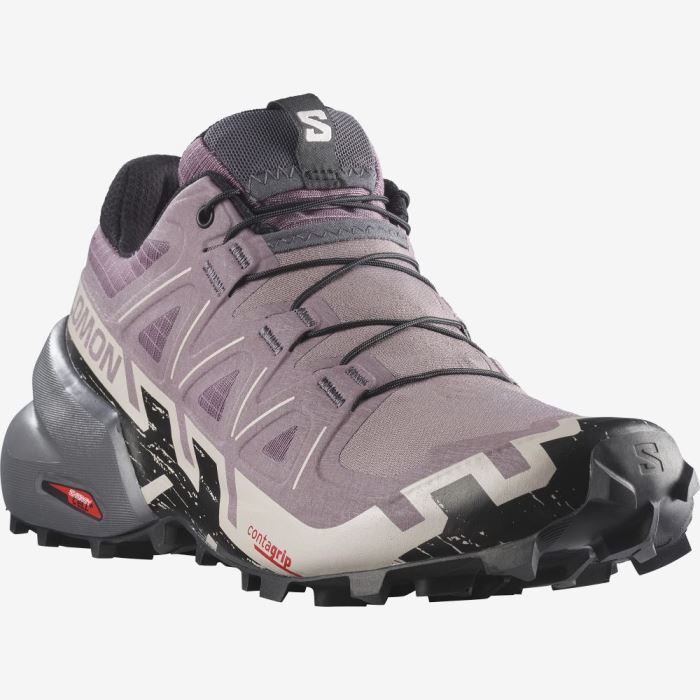 Salomon SPEEDCROSS 6 Ženske Tenisice Za Trčanje Crne Sive Roze | 0PxPy43F