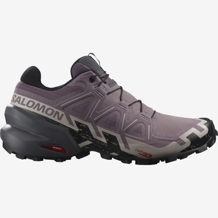 Salomon SPEEDCROSS 6 Ženske Tenisice Za Trčanje Crne Sive Roze | 0PxPy43F