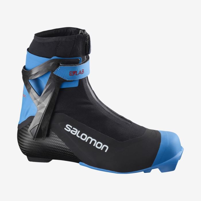 Salomon S/LAB CARBON SKATE EL Ženske Ski Boots Crne Plave | sYLiZykk