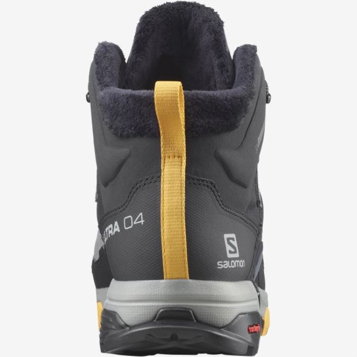 Salomon X ULTRA 4 MID WINTER THINSULATE™ CLIMASALOMON™ WATERPROOF Muške Cipele Za Hodanje Crne Boje Marelice | CrDdS1FK