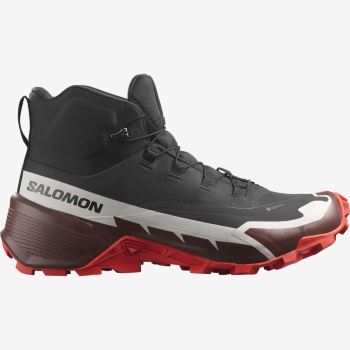 Salomon CROSS HIKE 2 MID GORE-TEX Muške Cipele Za Planinarenje Crne Čokoladne Crvene | kniRTW7p