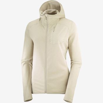 Salomon ESSENTIAL LIGHTWARM HOODED Ženske Midlayers Plaza Taupe | 042mnWWH