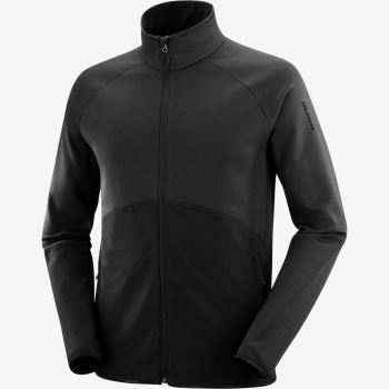 Salomon ESSENTIAL WARM FULL ZIP Muške Midlayers Crne | C3nUJ8HZ