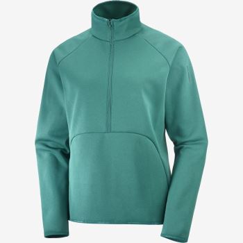 Salomon ESSENTIAL WARM HALF ZIP Ženske Midlayers Pacific | iwcj8OfI